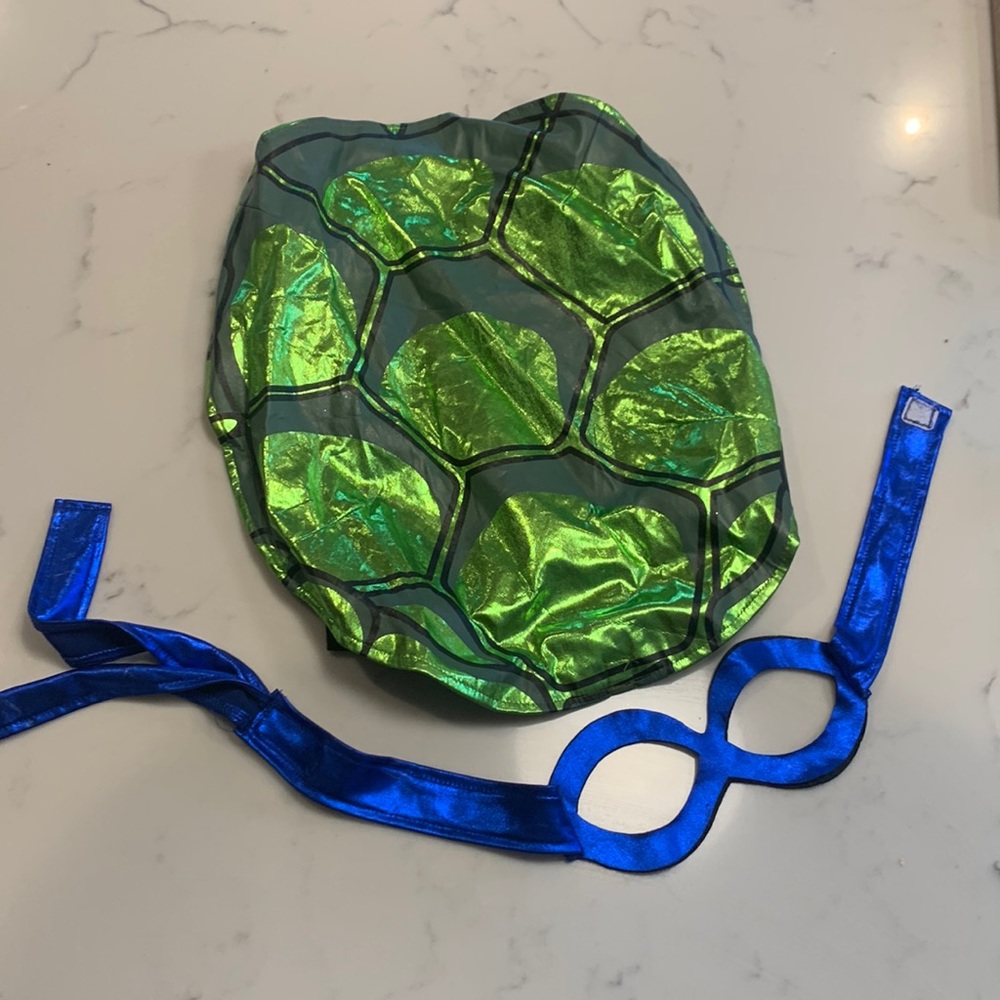 Turtle shell costume with blue mask